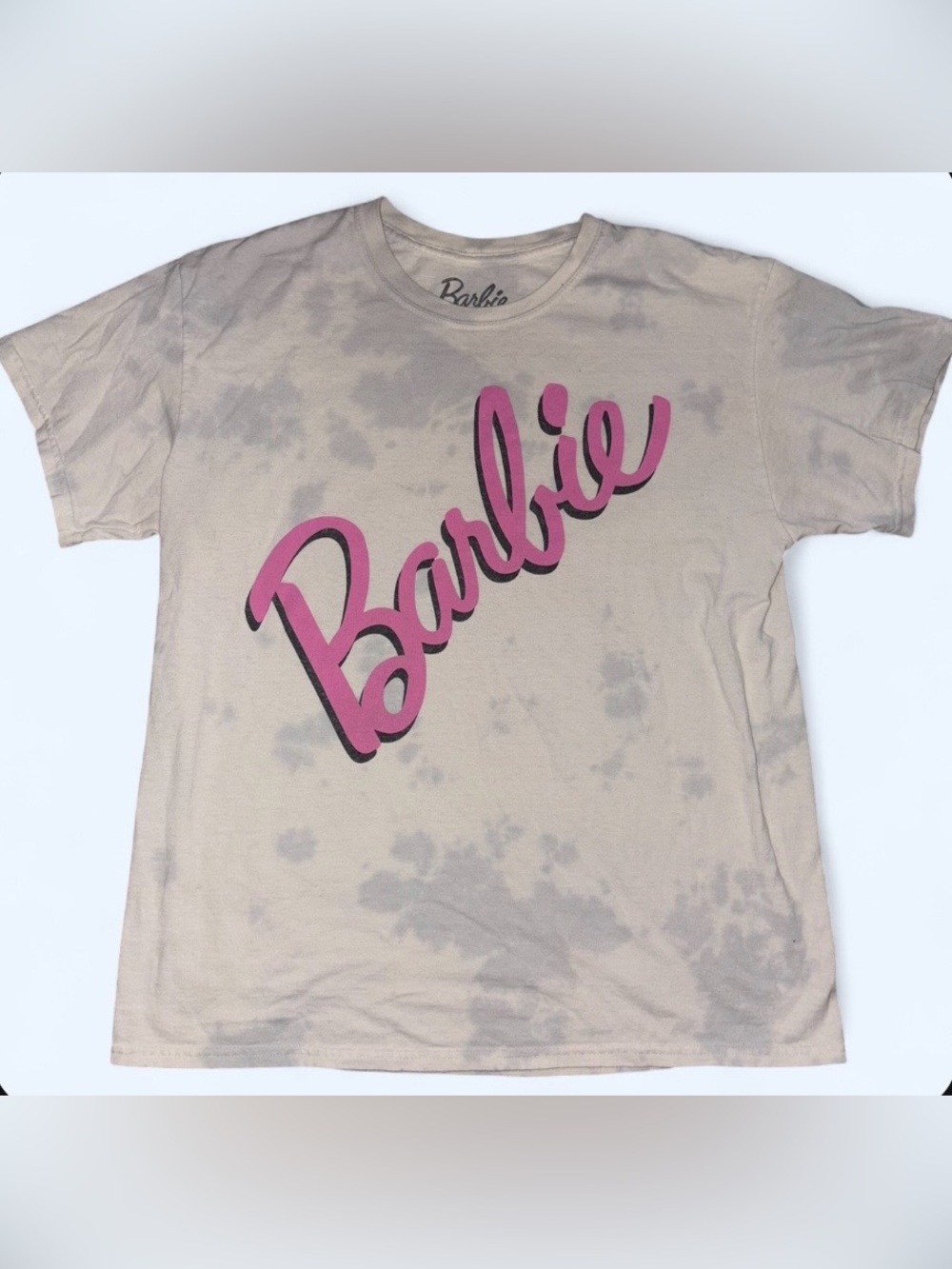 Barbie Pink Logo Tie Dye Tee - Size Large